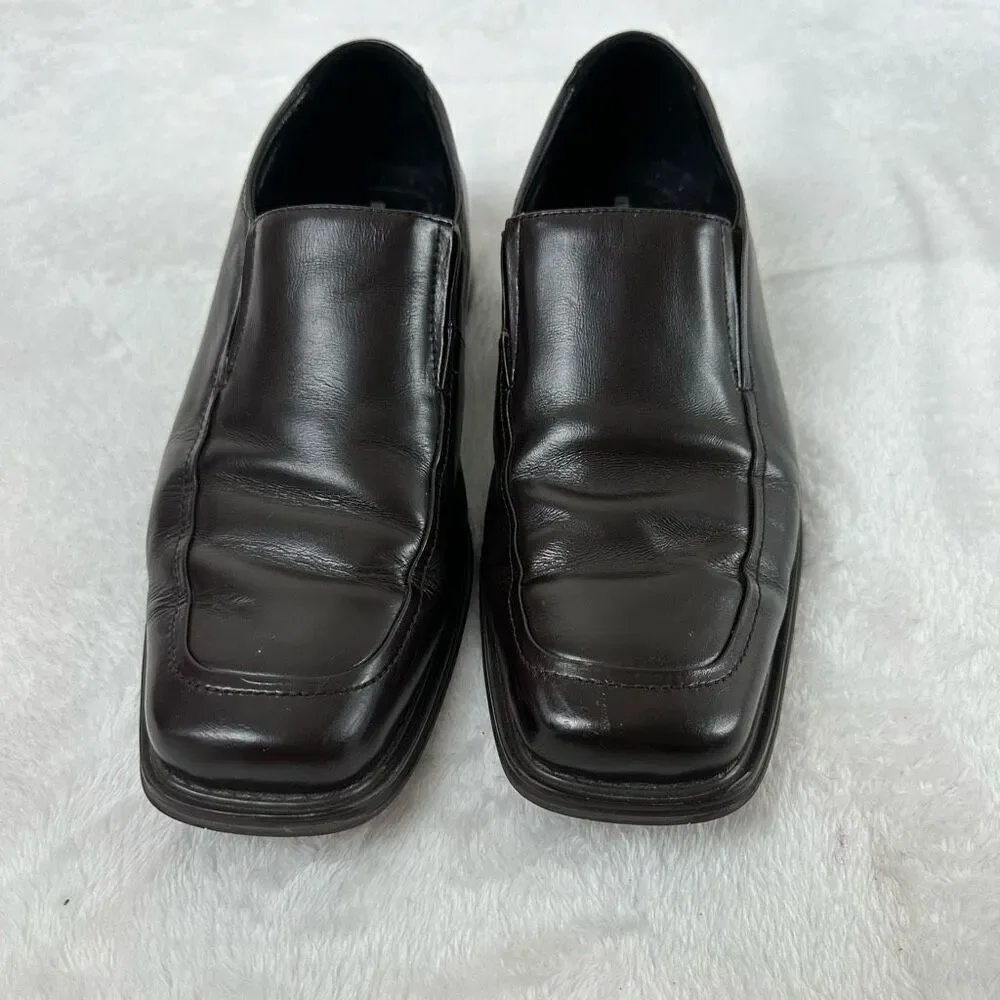 Obermain Germany Men's Size 42 Dark‎ Brown Leather Slip On Loafers Office Casual